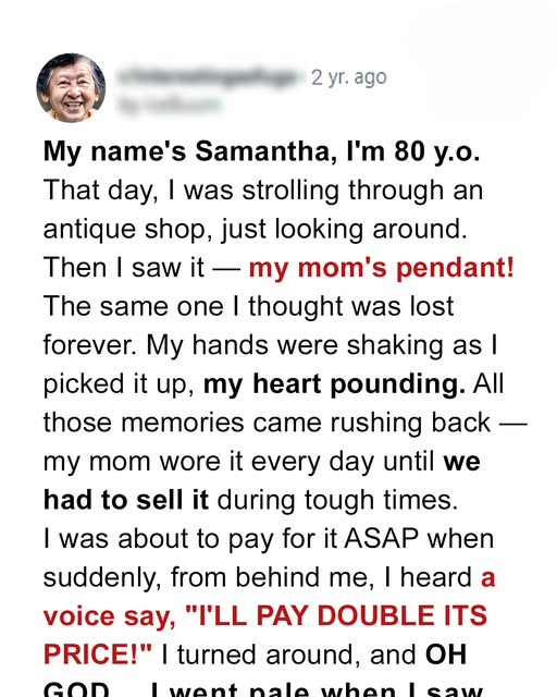 Elderly Woman Spots Her Late Mother’s Pendant at Flea Market — Then a Voice Says, ‘I’ll Pay Double!’
