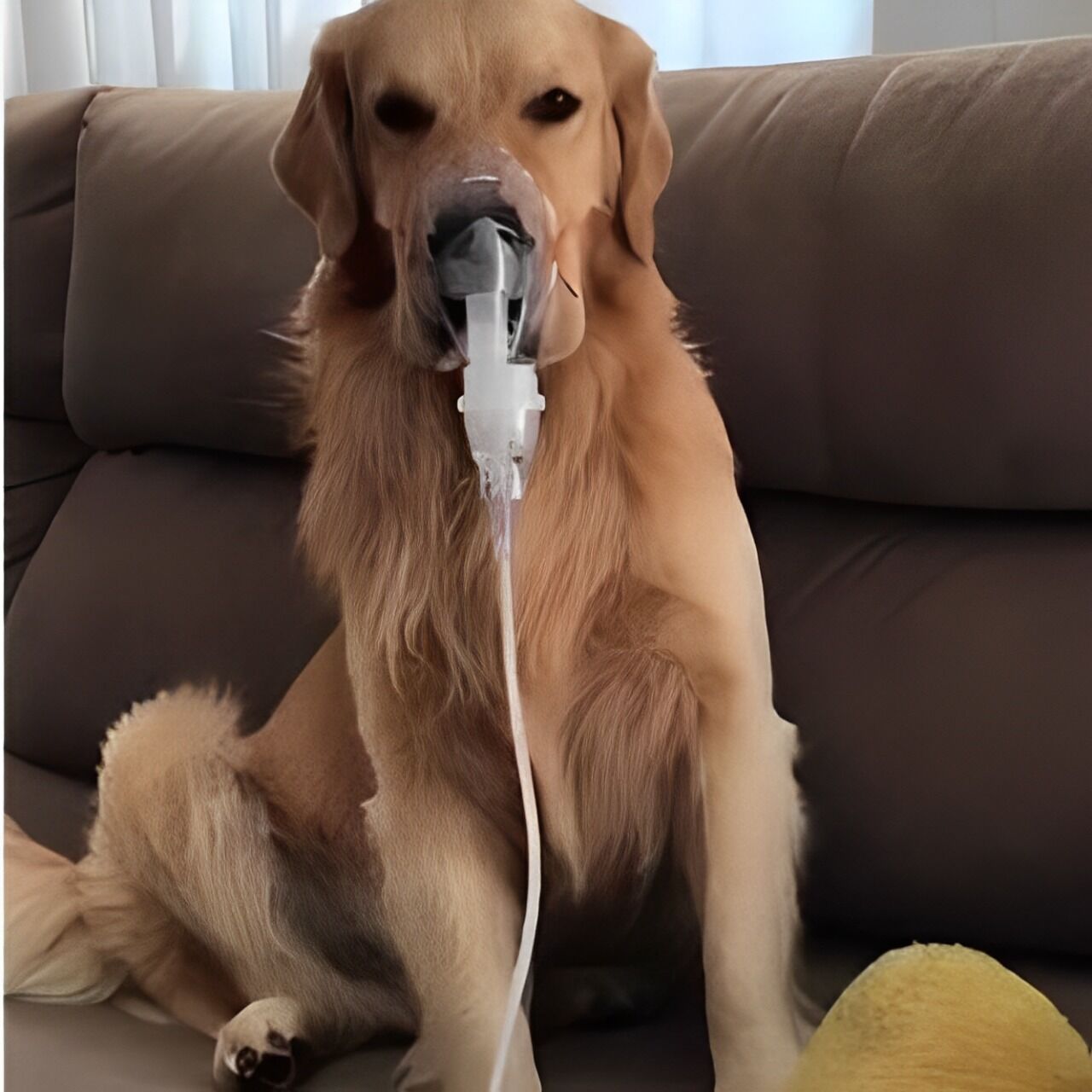 Tearjerker: A Brave Golden Retriever Battles Disease, Wears an Oxygen Mask, and Shows Incredible Strength, Remaining a Pillar of Support for Her Loving Owner