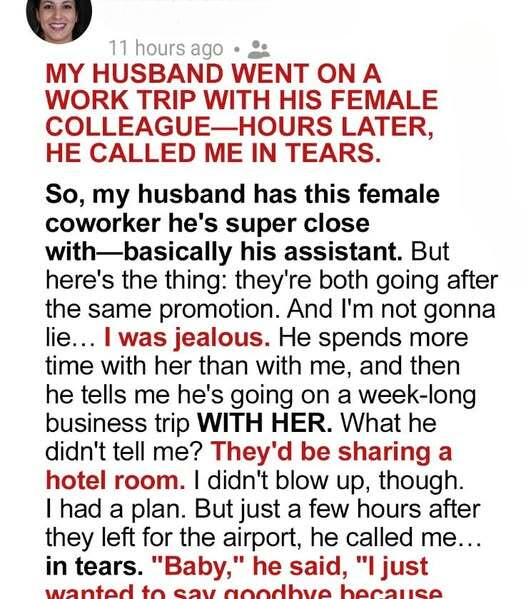 My Husband Went on a Business Trip with a Female Colleague—Hours Later, He Called Me, Crying