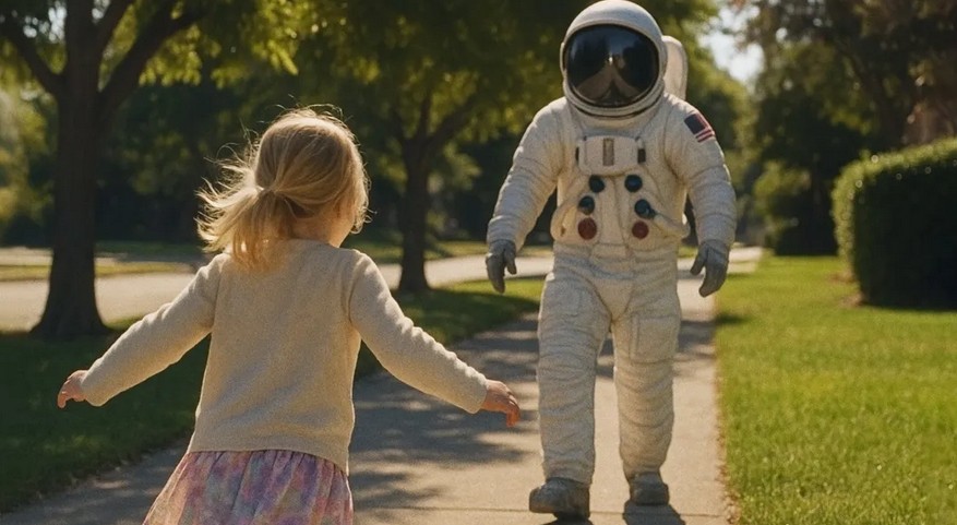 My Daughter Rushed to a Man in a Spacesuit, Tearfully Saying, ‘Daddy, You’re Back!’ — All Because I Told Her Her Father Was an Astronaut.