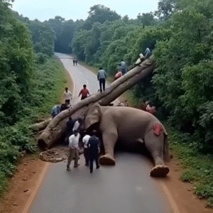 An elephant trapped under a fallen tree… but something felt off. Watch