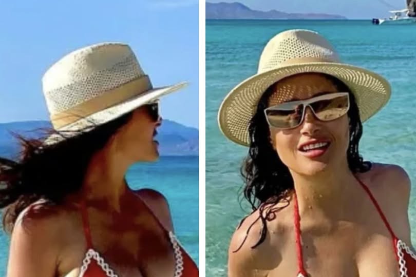 Salma Hayek Sizzling Beach Photoshoot at 57th Birthday Celebration!