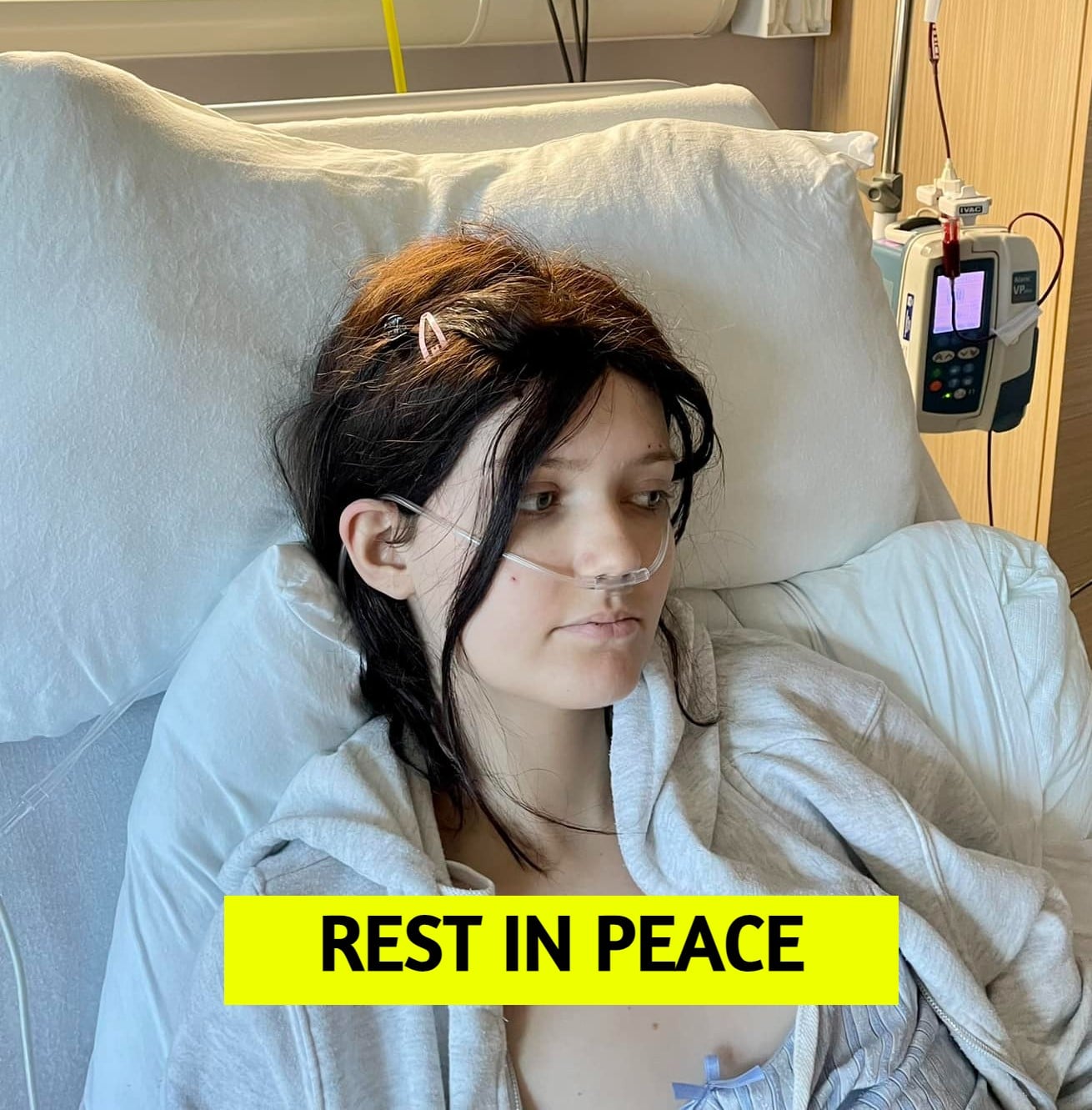 Our hearts are broken, we will miss your smile. News of her passing Sue and her 43-year-old….