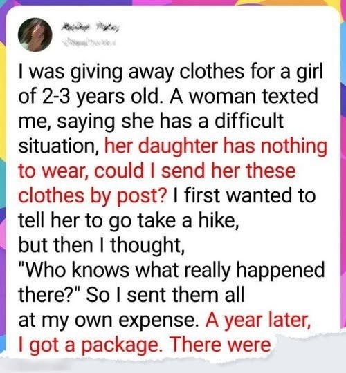 The Box of Clothes I Gave Away Returned With Something I Never Expected