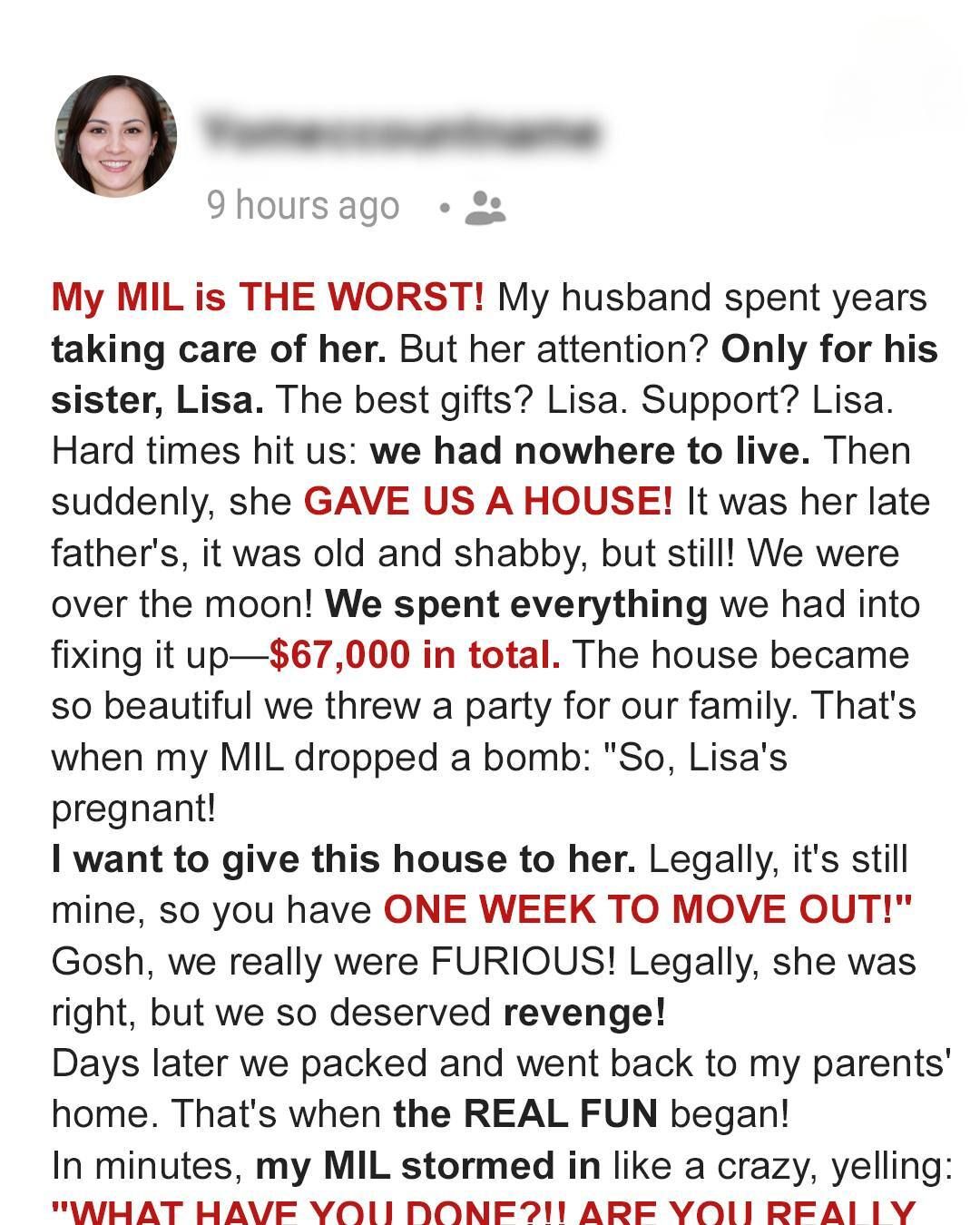 ​My MIL Gave Us Her Old House, but Then She Came to Me With a Shocking Demand — Story of the Day