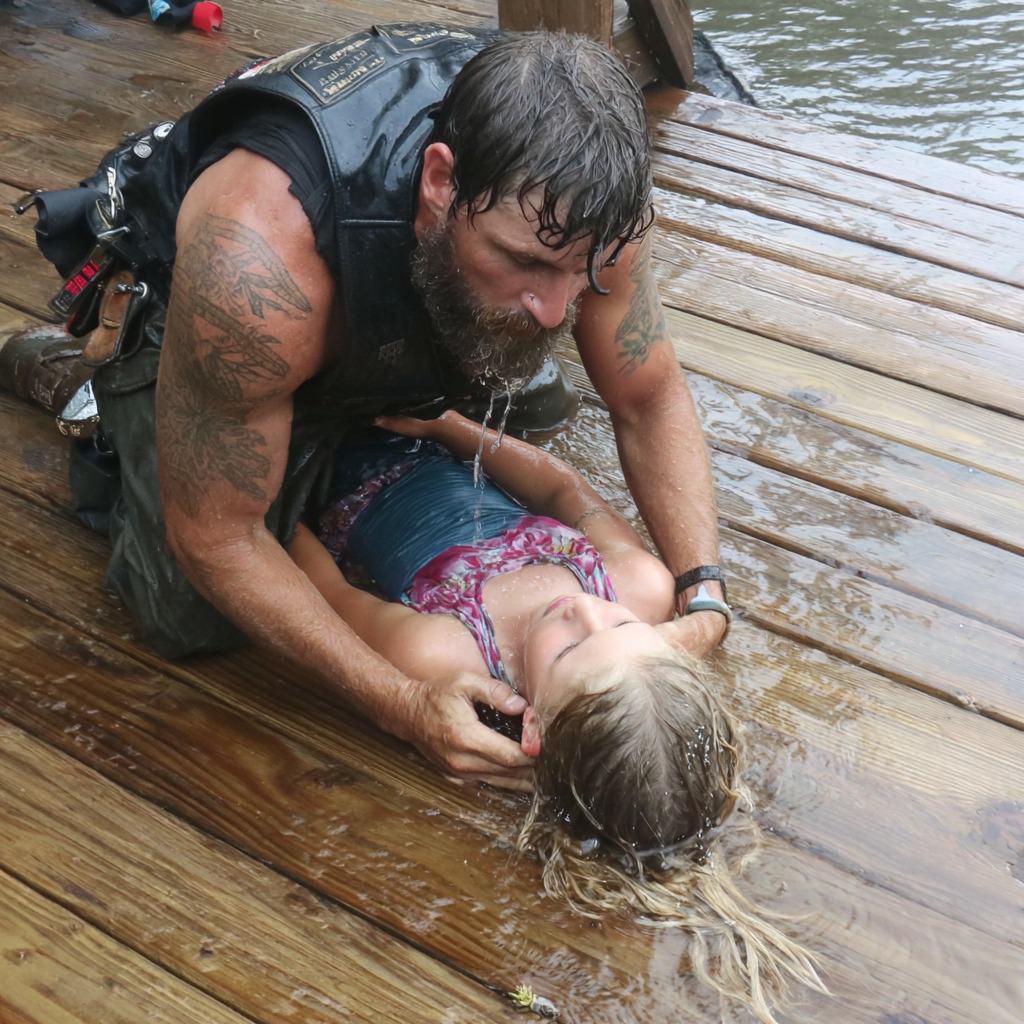 A Biker Pulled My Drowning Daughter From the Lake — Then Vanished Before I Could Thank Him