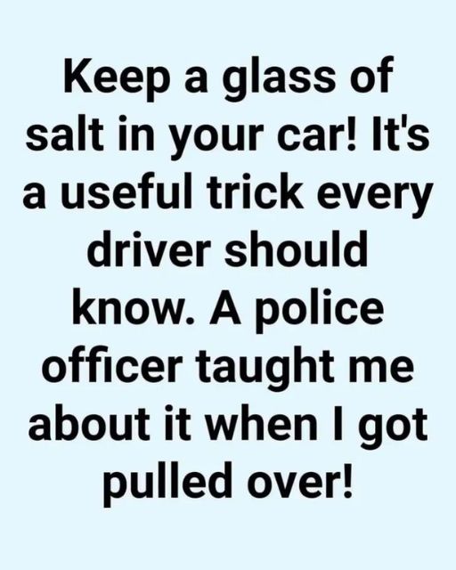 The Surprising Reason Drivers Are Keeping Salt in a Glass Inside Their Cars